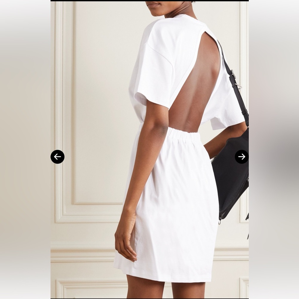 NINETY PERCENT Net Sustain Open-Back Organic Cotton-Jersey Mini Dress - White